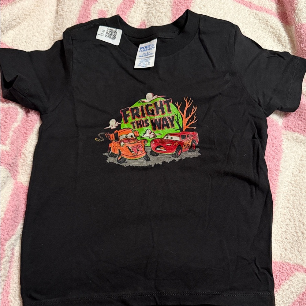 Pixar Cars Black T-Shirt with Colorful Cars Graphic